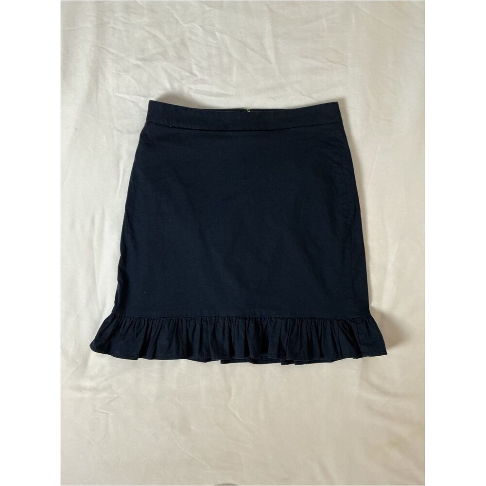 J. Crew Navy Ruffle Hem Mini Skirt